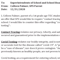 Covid Fraud Letter to SPS